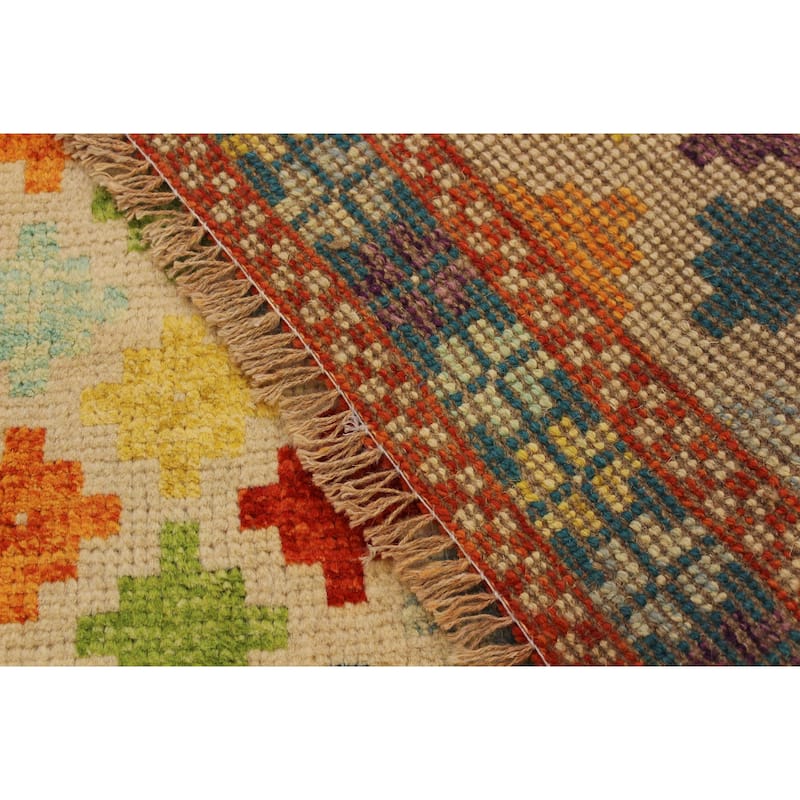 Shabby Chic Balochi Hurst Beige/Teal Hand Knotted Wool Rug - 5'0'' x 6'6''