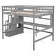 preview thumbnail 6 of 10, Kid-Friendly Design Full Size Loft Bed with Desk and Drawers