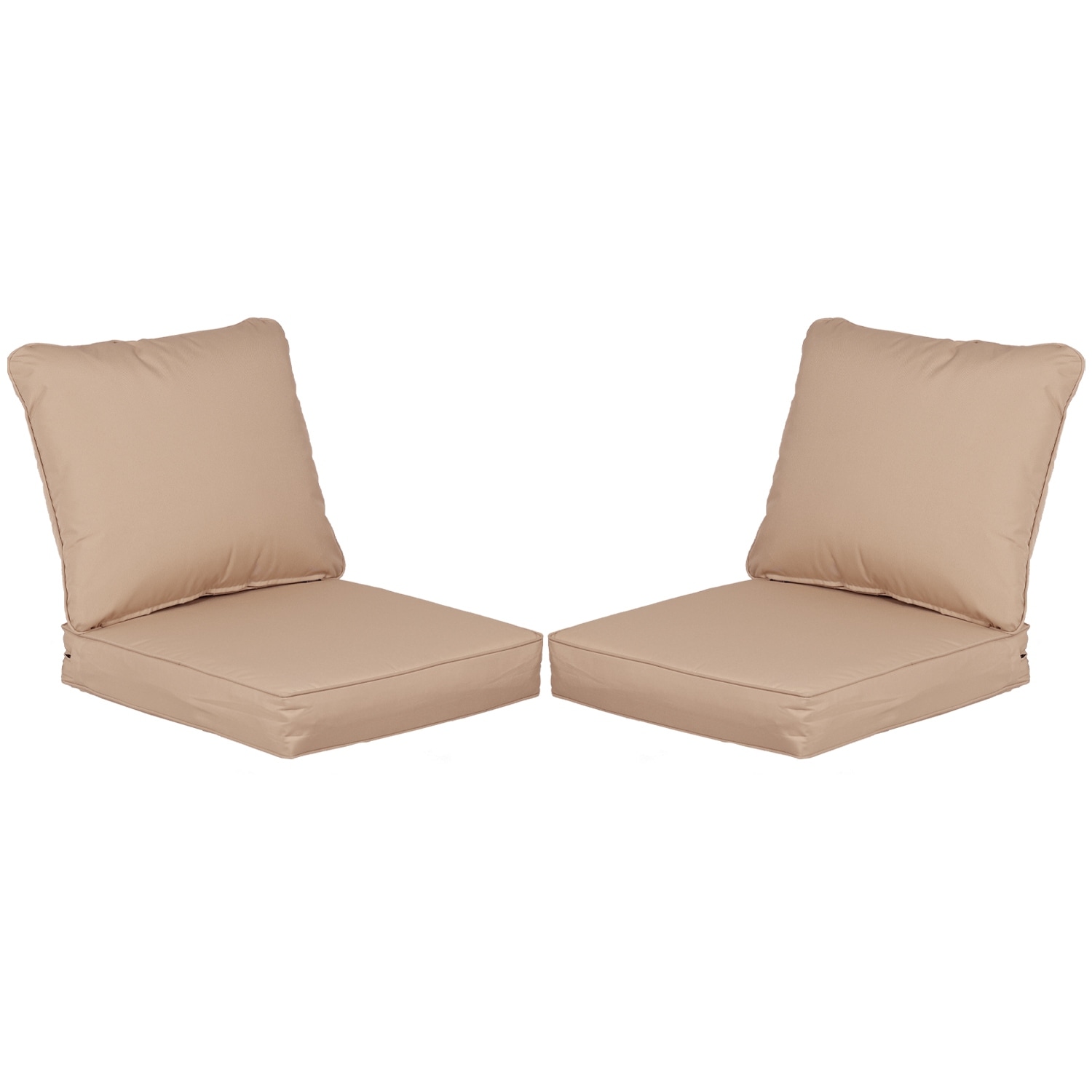 Aoodor - Patio Deep Chair Cushion - Set Of 2 - Total 6 Pieces-dark