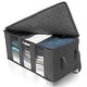 preview thumbnail 3 of 2, Enova Home Dark Grey Non Woven Fabric Foldable Storage Underbed Clothes Cover Bag