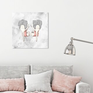 Oliver Gal 'Classic Pink Shoes Stitched Art' Fashion and Glam Wall