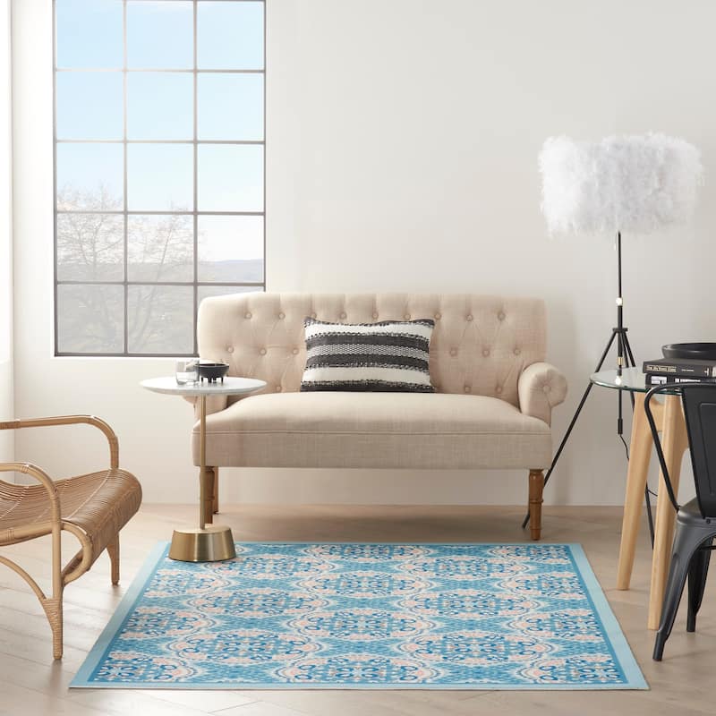 Waverly Sun N' Shade Boho Geometric Modern Indoor/Outdoor Area Rug