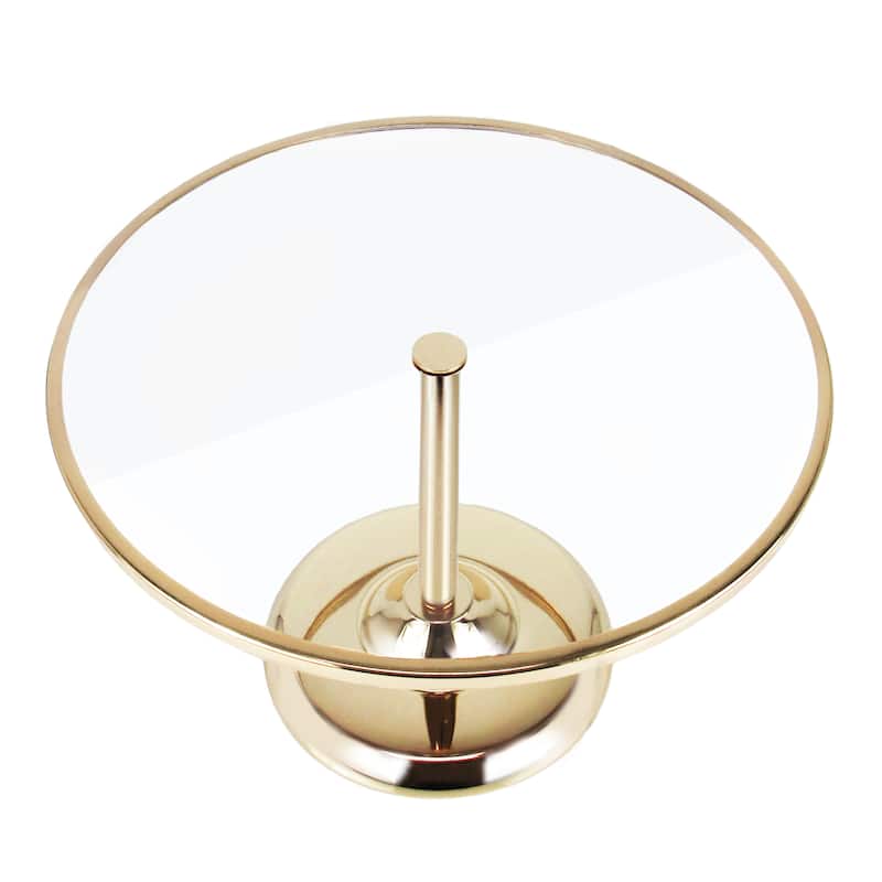 Gold Round Glass Top Cake Stand Dessert Display