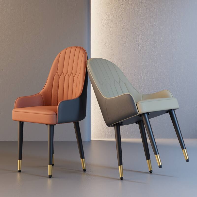 Microfiber Silicone Leather Upholstered Dining Chairs (Set of 2)