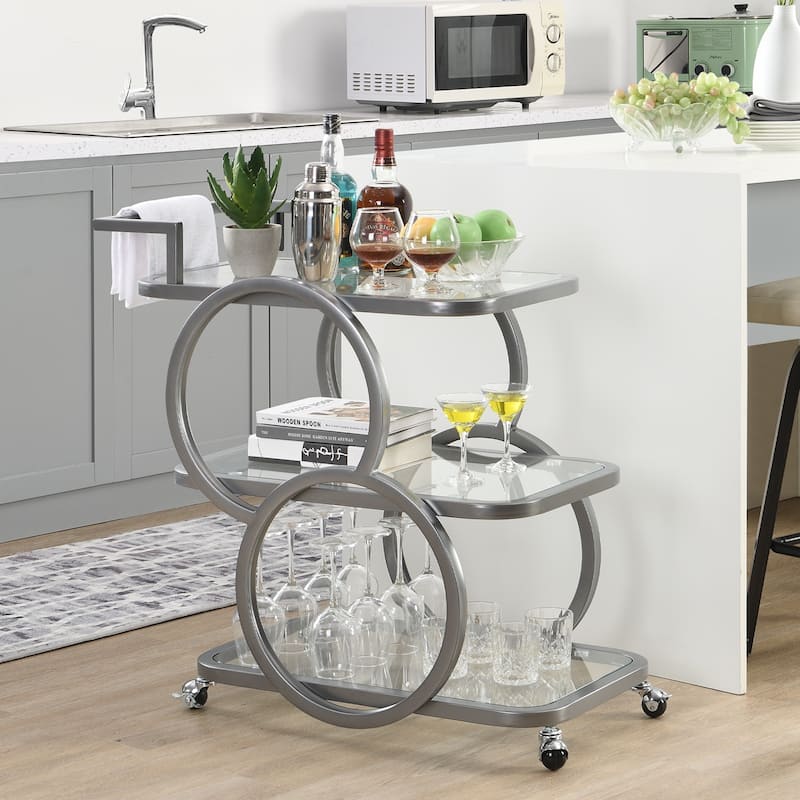 Metal Bar Cart Silver Bar Carts for the Home
