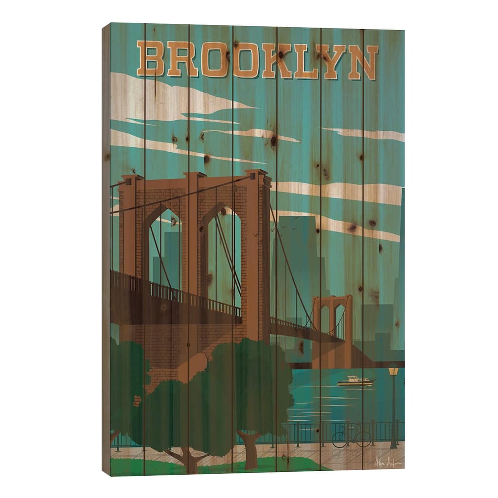 Brooklyn Print On Wood by IdeaStorm Studios - Multi-Color