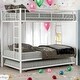 preview thumbnail 2 of 11, Twin over Twin Bunk Bed with Trundle,Modern Design,Easy Assembly,Saving Space,White