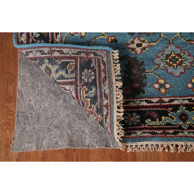Blue Oushak Accent Rug Hand-Knotted Wool Carpet - 4'0"x 5'11"
