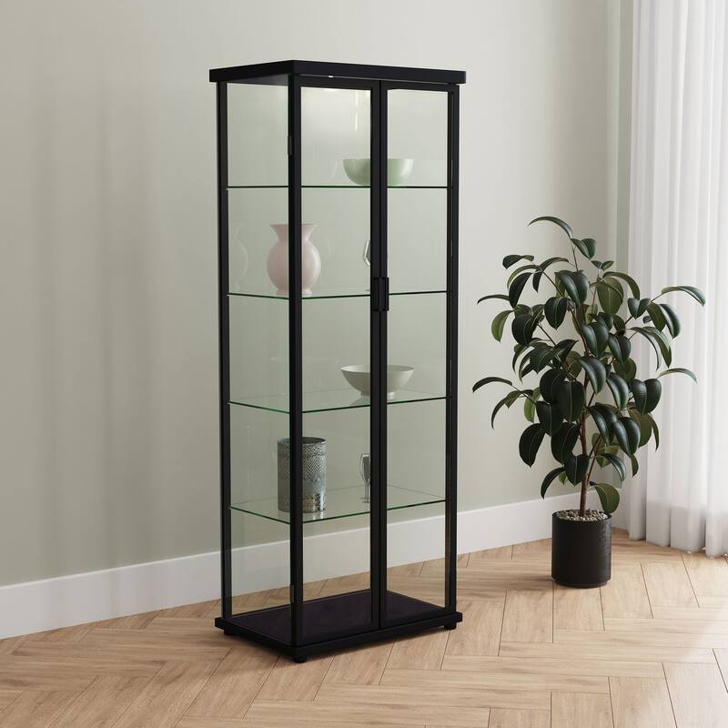 Aero 5-shelf Display Curio Cabinet with LED Lighting