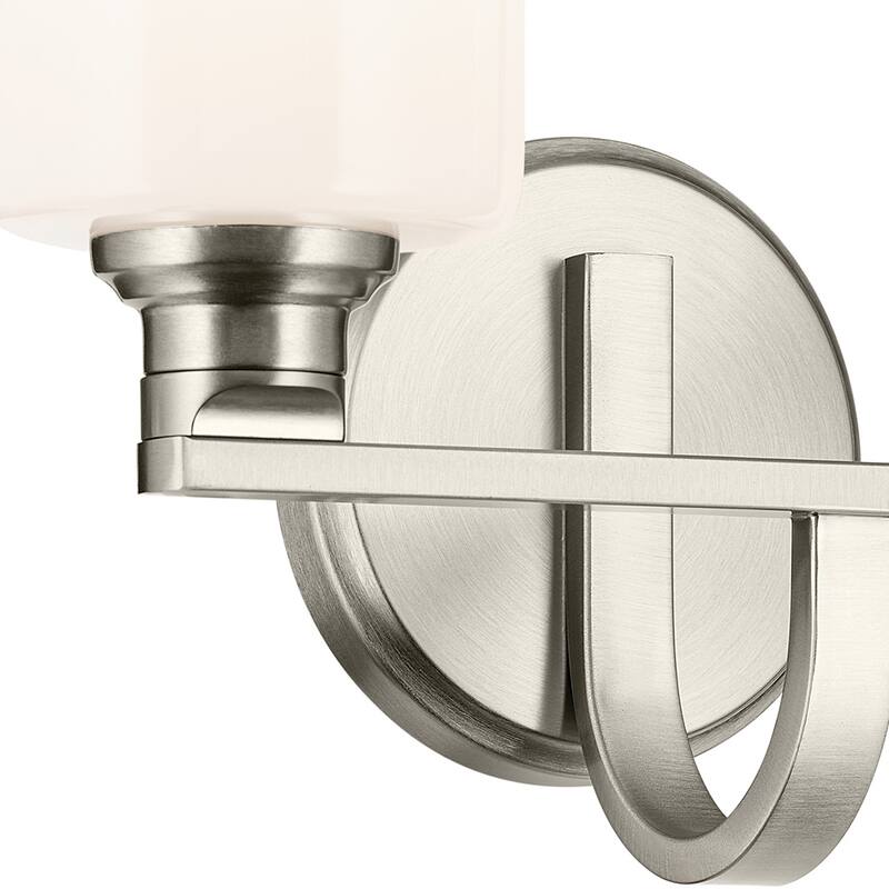 Kichler Lighting Gioe 14.25" 2-Light Vanity Light with Opal Glass in Brushed Nickel