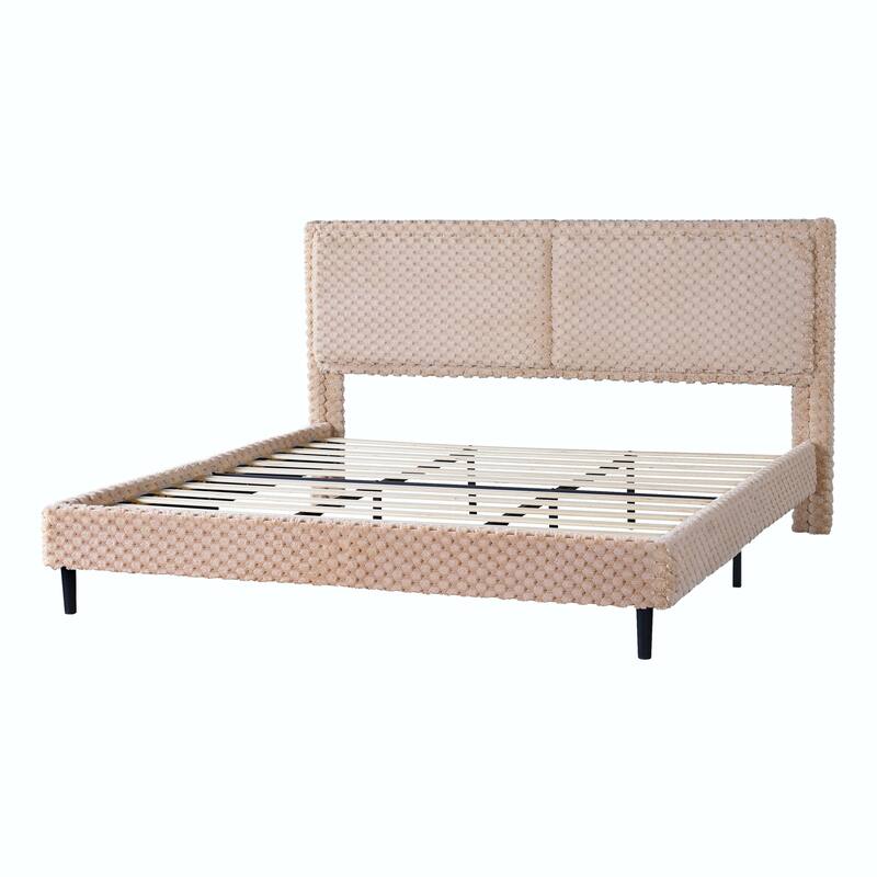 Simple Modern White Plush Soft Bed - Comfortable Backrest for Bedroom