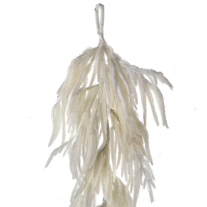 48" Real touch Flocked White Norfolk Pine Garland