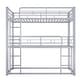 preview thumbnail 12 of 24, Metal Triple Bunk Bed with 2 Front Ladders, 3 Bunk Bed for Kids Adults Bedroom