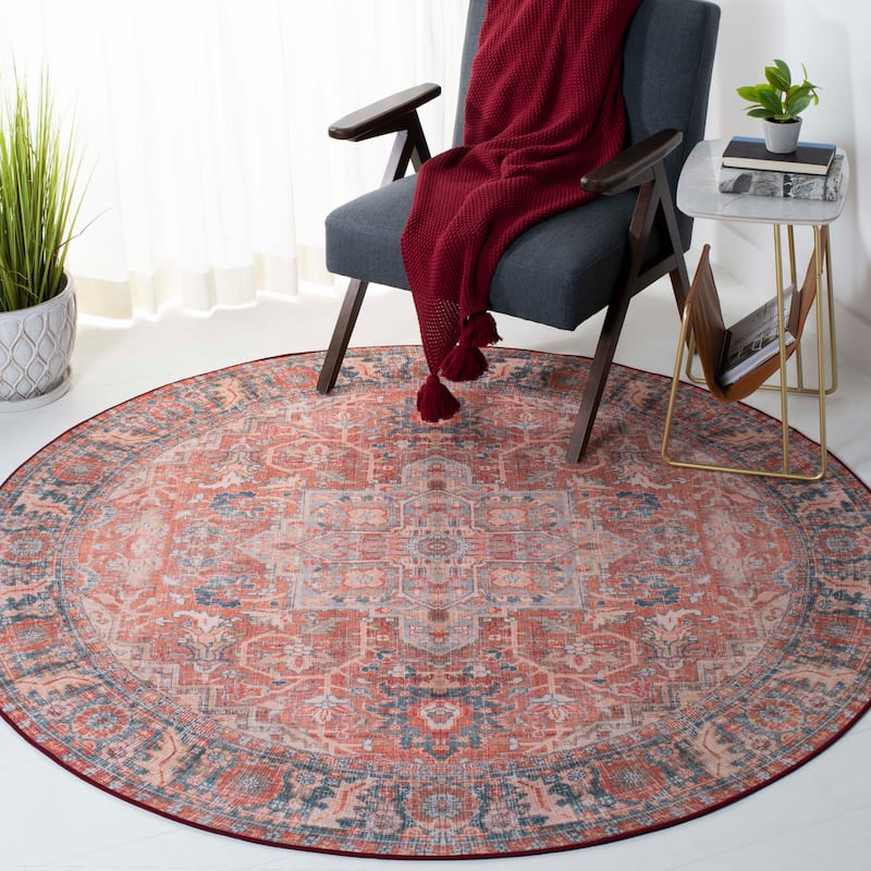 SAFAVIEH Tucson Machine Washable Slip Resistant Reba Traditional Rug