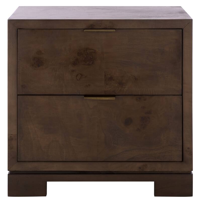SAFAVIEH Home Lavana 2-Drawer Nightstand - Dark Oak