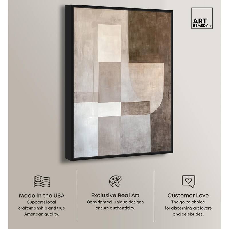 Neutral Tone Blocks I Canvas by Art Remedy