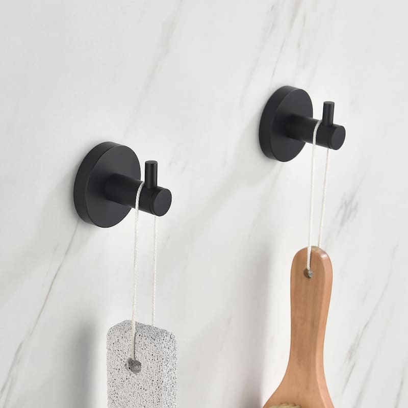 Circular Bathroom Towel & Robe Hook 2 Count
