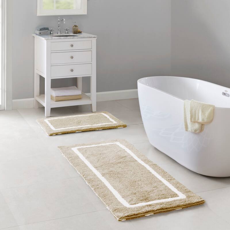 Madison Park Renu Reversible High Pile Tufted Bath Rug - 24"w x 60"l - Natural