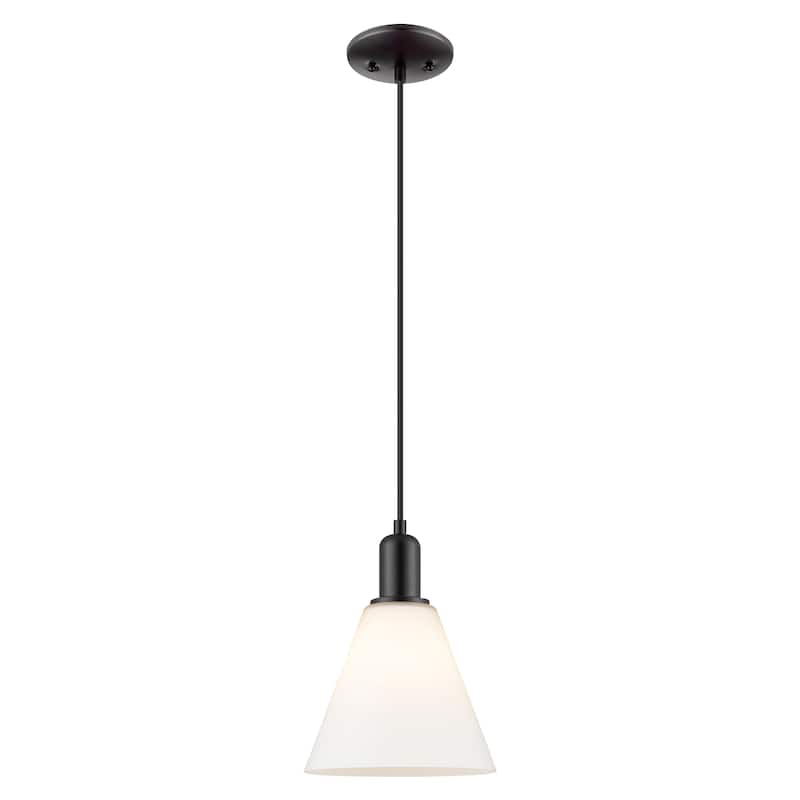 Innovations Lighting Endless Possibilities Arcadia - Berkshire Glass - 1 Light 8" Cord Hung Mini Pendant - Matte White/Matte Black