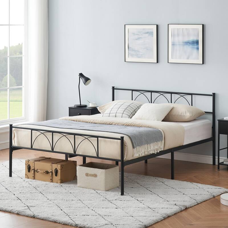 Bed Frame with Headboard and Footboard