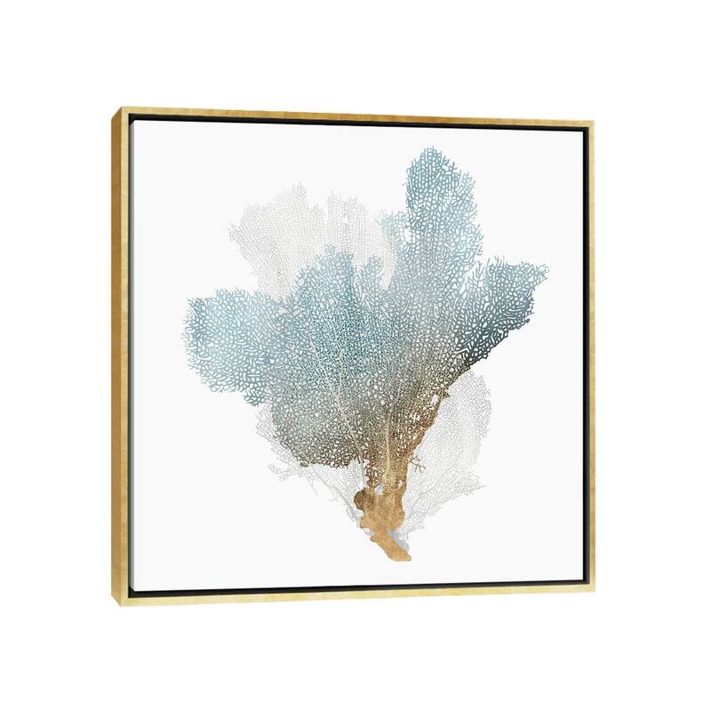 iCanvas "Delicate Coral III " by Isabelle Z Framed Canvas Print - Gold - 12x12