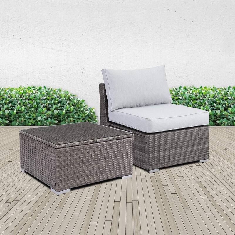 2 Pieces Outdoor Patio Furniture Set