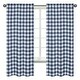 preview thumbnail 1 of 3, Navy Buffalo Plaid Check 84-inch Window Treatment Curtain Panel Pair - Blue White Woodland Rustic Country Farmhouse Lumberjack