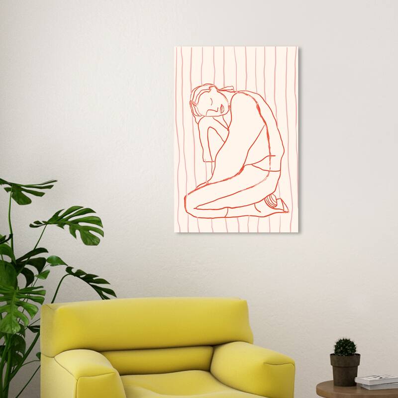 Wynwood Studio Canvas Fashion and Glam Need to Rest Red and Light Red Modern & Contemporary Wall Art Canvas Print - 30 x 20
