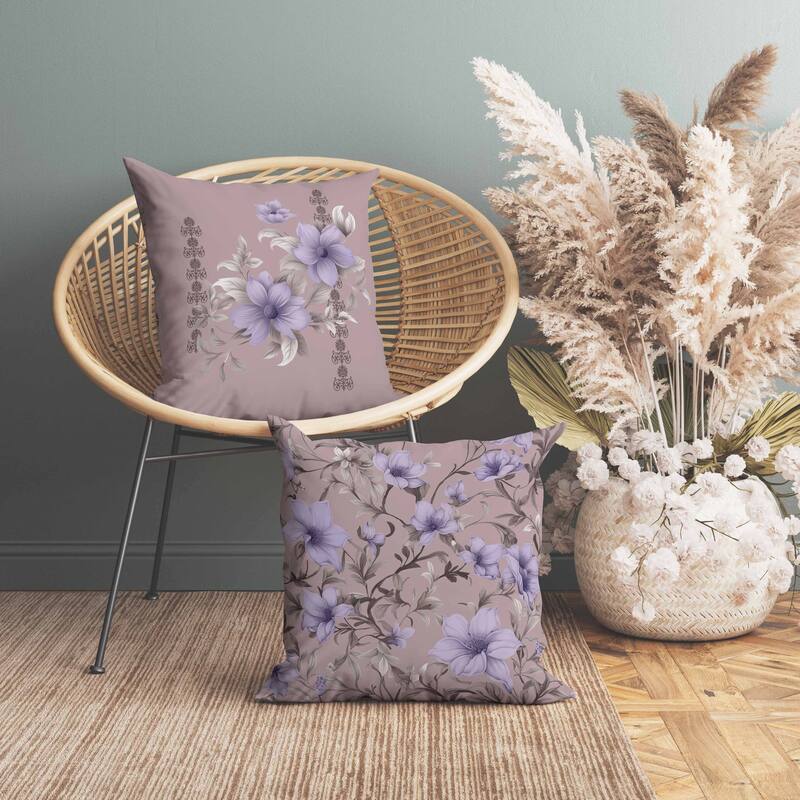 Petal Perfection Indoor/Outdoor Reversible Throw Pillow Light and Pink