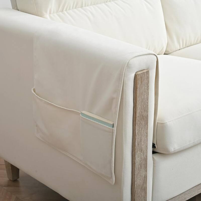 79.5" Sofa Couch Modern 3-Seater Sofa with Cushions Armrest Side Pocket for Living Room