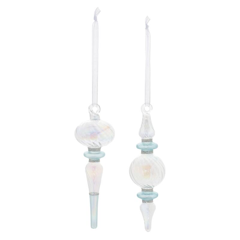Iridescent Finial Drop Ornament (Set of 12) - N/A