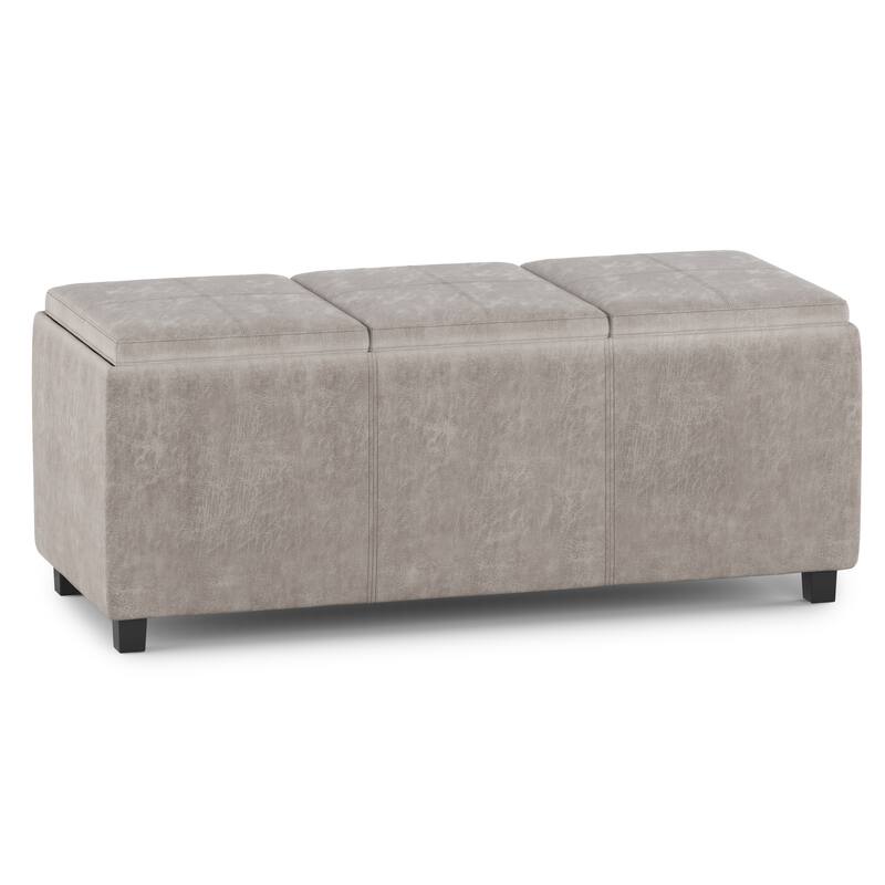 WYNDENHALL Franklin 42-in. Wide Contemporary Rectangular Storage Ottoman