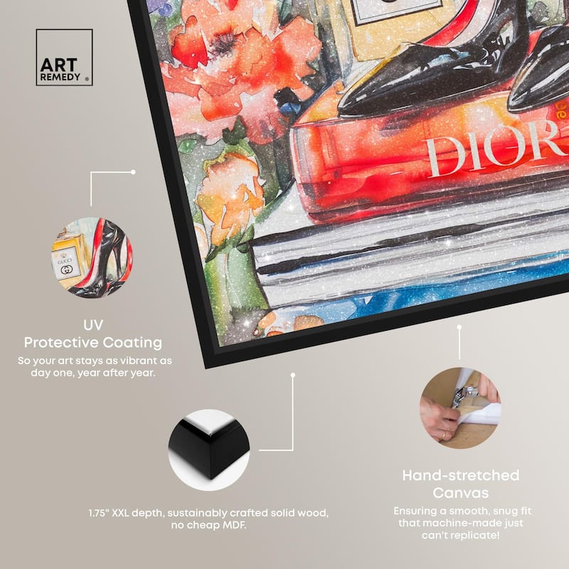 Lovely Garden Books and Heels Canvas by Art Remedy