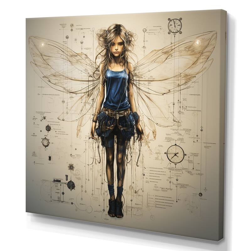 Designart "Fantasy Fairy Drawing " Fairies Wall Art