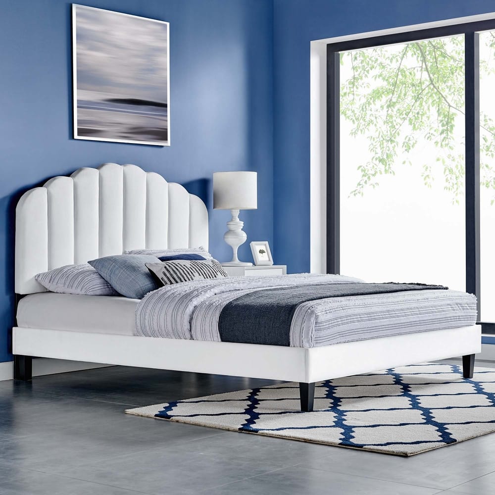 Daisy Performance Velvet Queen Platform Bed