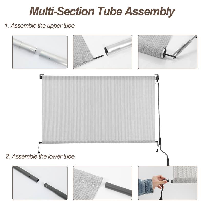 Aoodor Patio HDPE Fabric Roller Shade