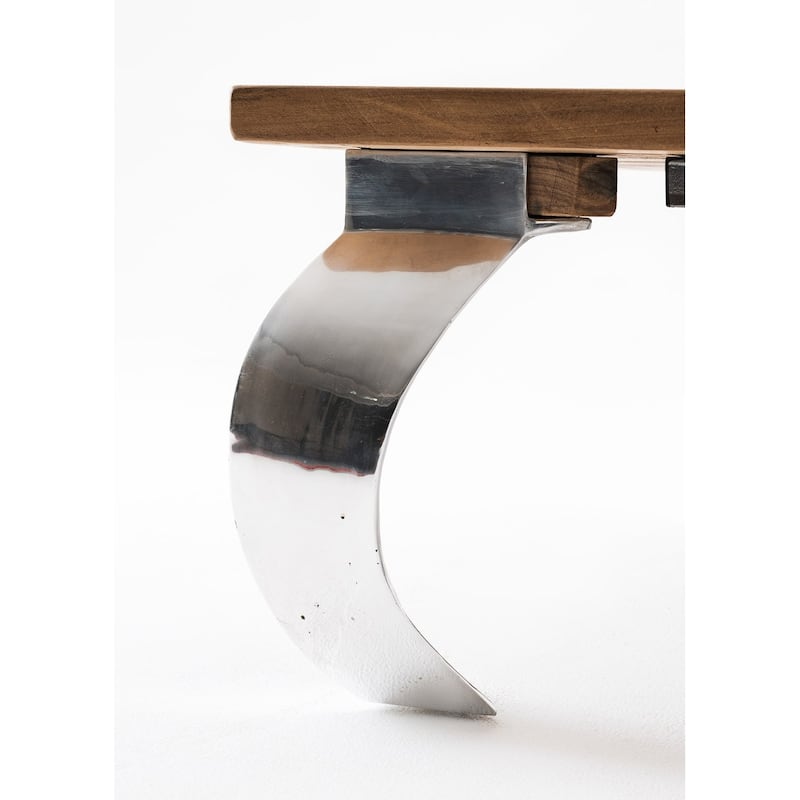 39" Steel And Reclaimed Wood Contemporary Square Coffee Table - 14.57" H x 39.37" W x 39.37" D