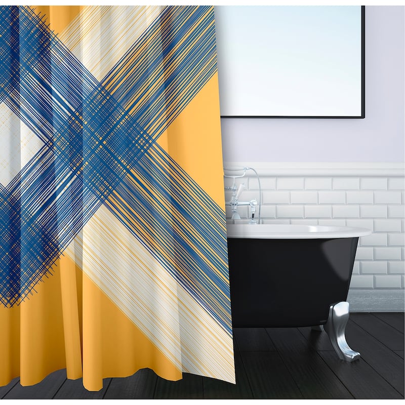 71 x 74-inch String Art Geometric Print Shower Curtain