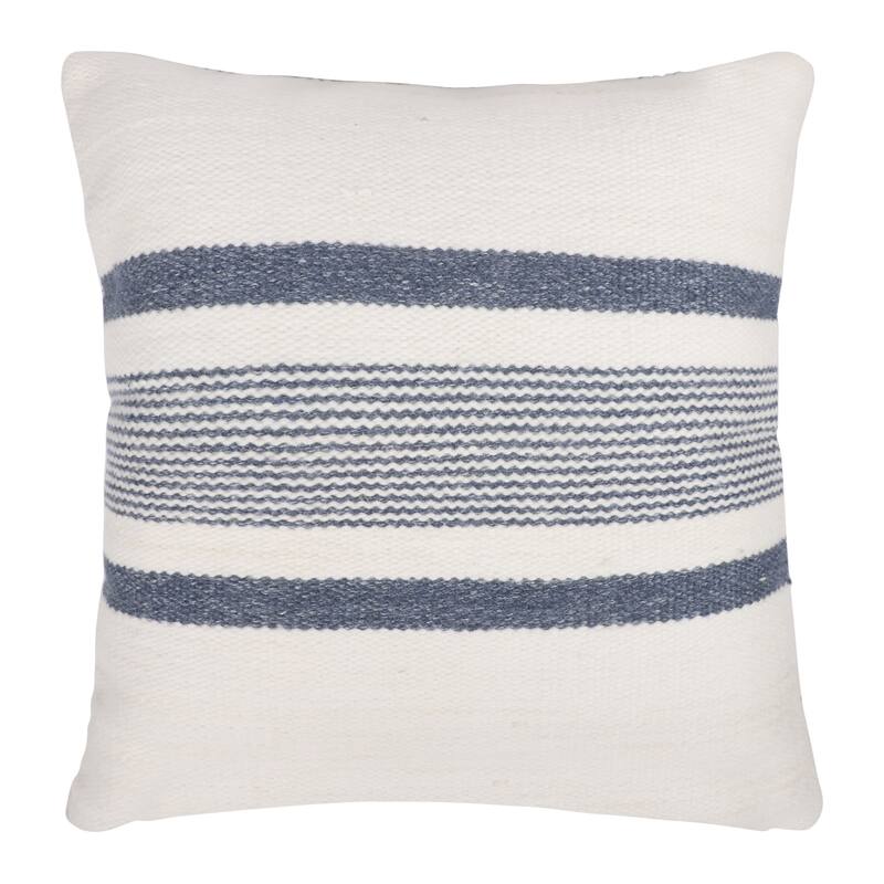 Sevita Farmhouse Striped Hand-Woven Indoor/Outdoor Throw Pillow