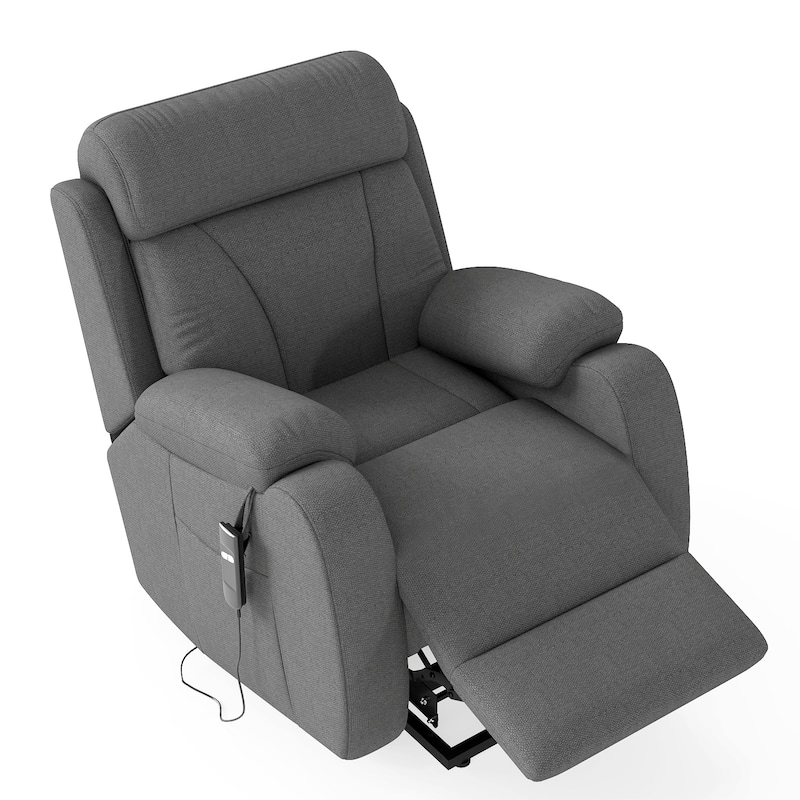 GDFStudio - Snowflake Velvet Power Lift Recliner with Remote Control