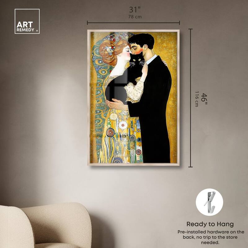 Kiss with Cat Shadowbox by Art Remedy
