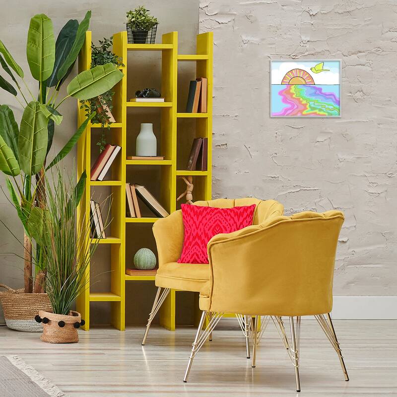 Stupell Swirling Rainbow Sea Reflection Framed Giclee Art Design By Katie Conley