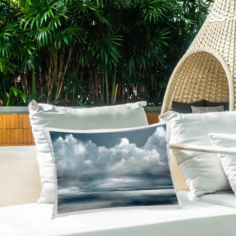 Stupell Full Grey Storm Clouds Printed Outdoor Throw Pillow Design by Ruane Manning