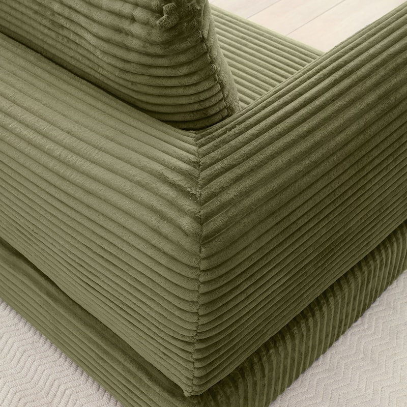 Modern Corduroy Sleeper Couch , Futon Modular Upholstered Boneless Sofa