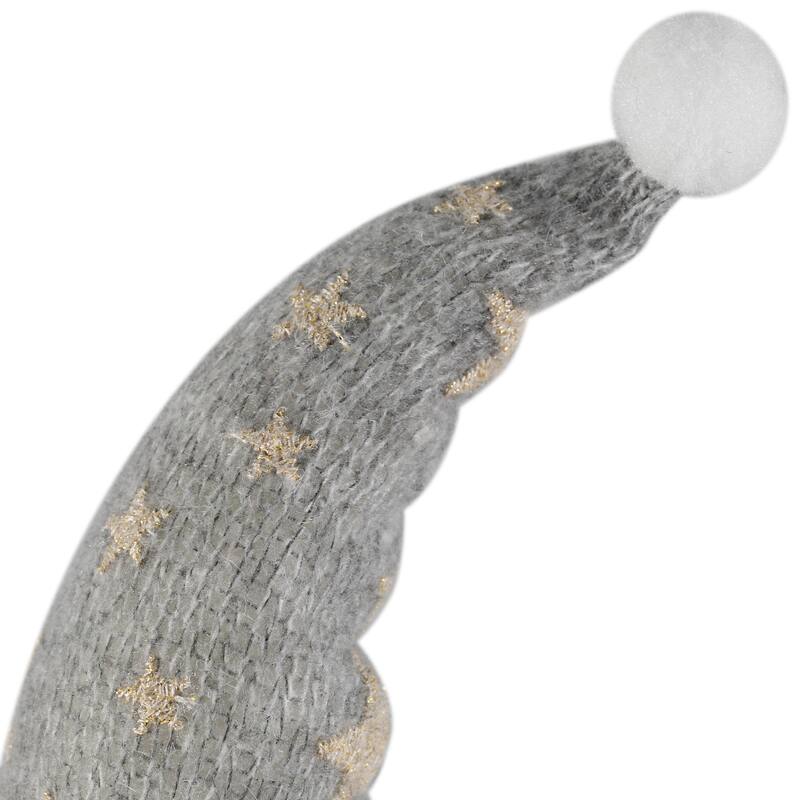 Gnome with Knitted Star Pattern Hat Christmas Figure - 17"