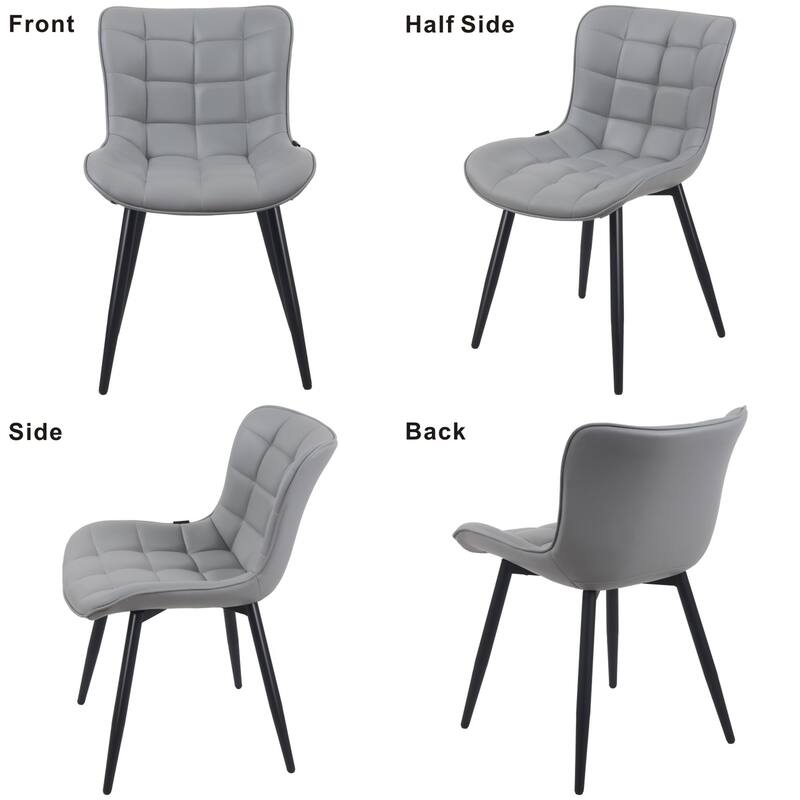 Modern Kitchen Dining Chairs, PU Leather Upholstered, Set of 2