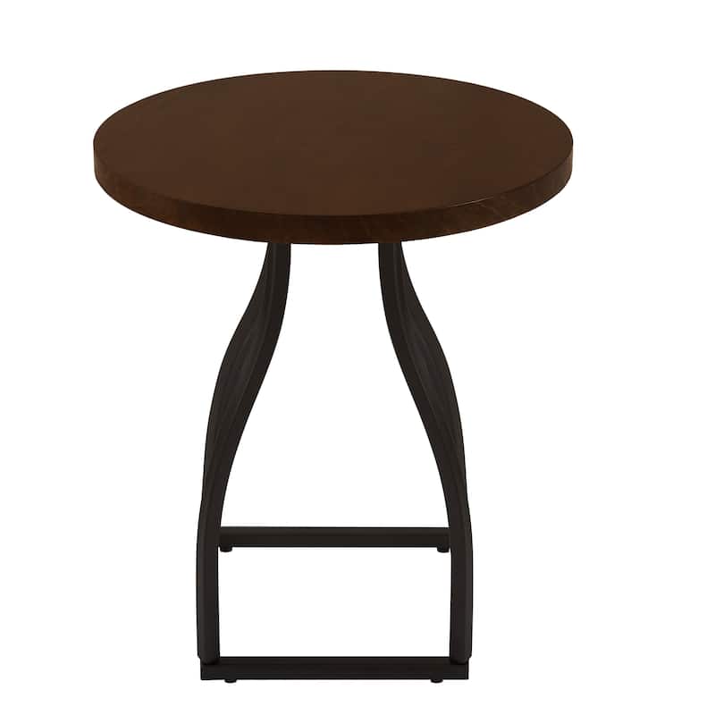 HomePop Lindsay Metal Base Accent Table - Brown