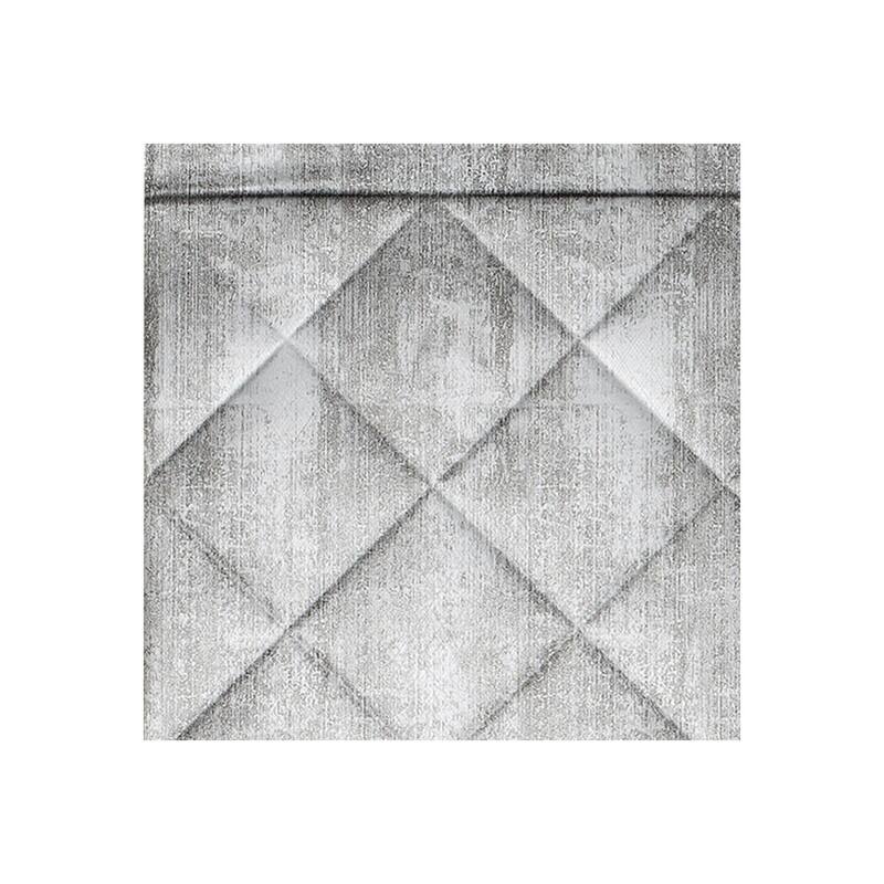 Fasade Quilted Decorative Vinyl 18in x 24in Backsplash Panel in Crosshatch Silver - 6x6 in. Sample