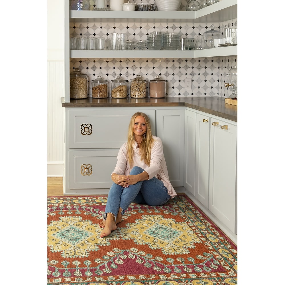 Charlotte Collection Orange Hand Tufted Indoor Area Rug