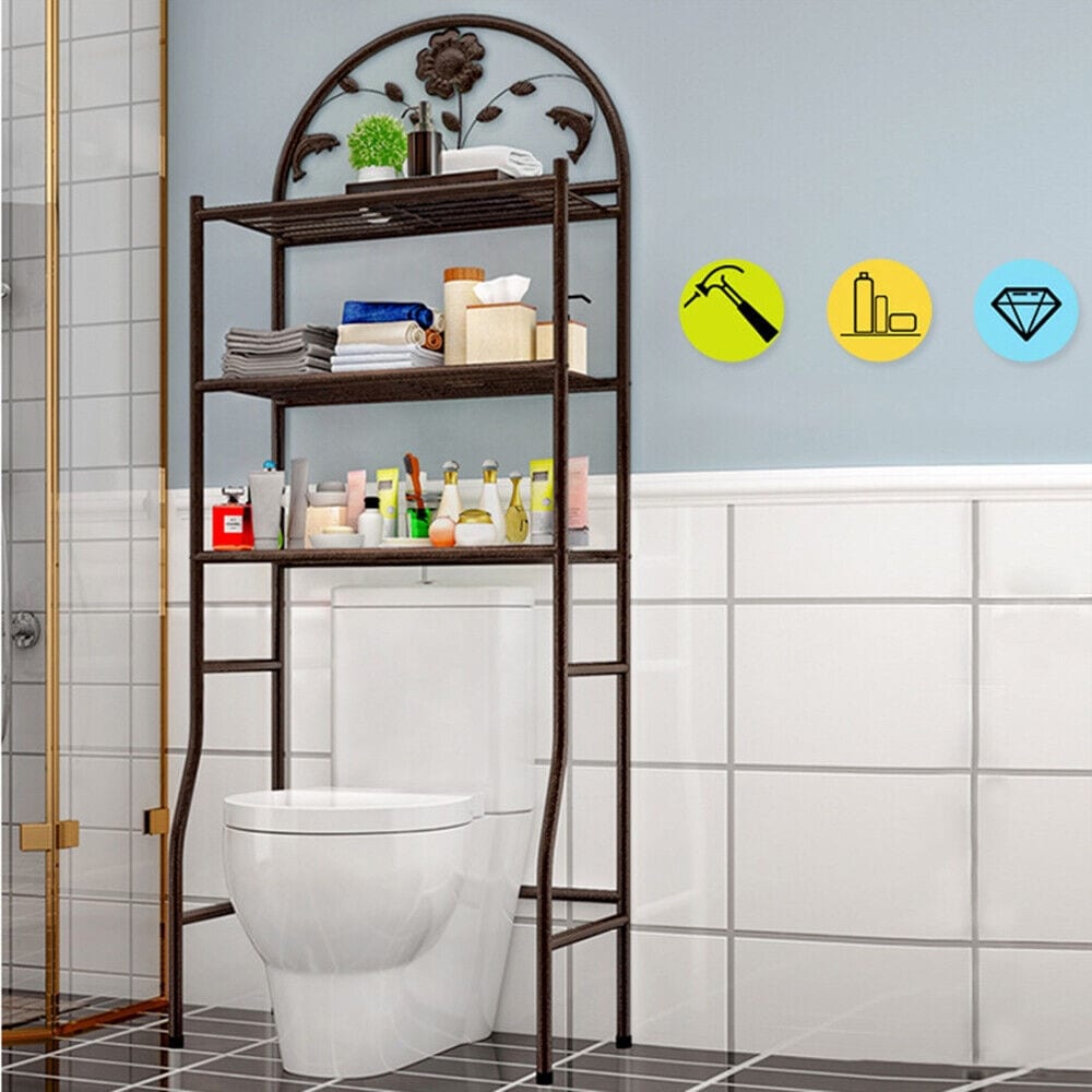 Over the toilet 2025 storage with towel bar